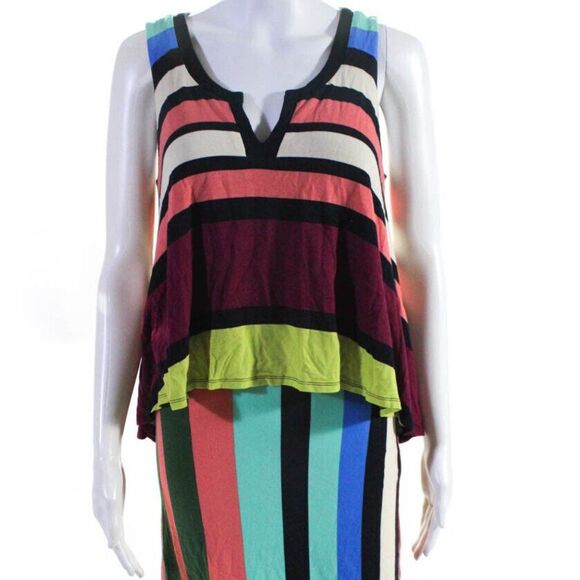 MAEVE Anthropologie Striped Sleeveless Layered Sun Dress   Women's Size Small - Picture 1 of 9